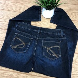 Chico’s Women's Platinum Dark Blue Jeans Skinny Ultimate Fit Slim Leg 0.5 Reg